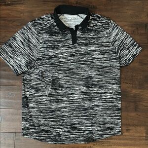 Men's Black and White Under Armour ISO-Chill Polo